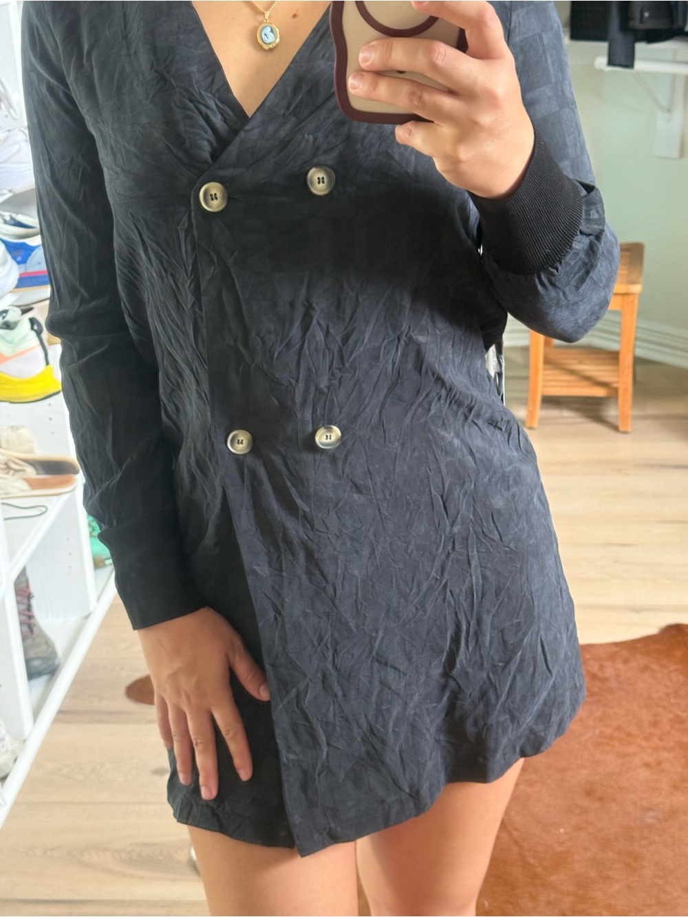 Meshki Callahan Black Check-Pattern Mini Dress - Picture 7 of 7